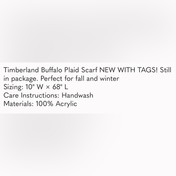 Timberland plaid scarf 10x68 BRAND NEW W/Tags in packaging - Picture 9 of 9